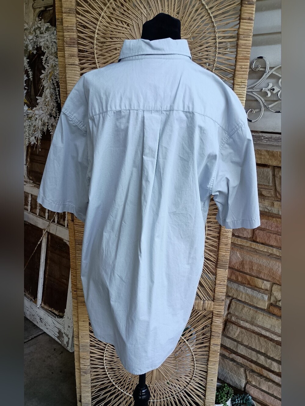 Dickies Classic Light Blue 100% Cotton Short-Sleeve Button-Down Shirt_XL - Picture 5 of 7